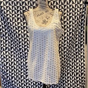 Large new tank top, white with gold accents